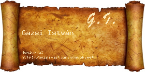 Gazsi István névjegykártya